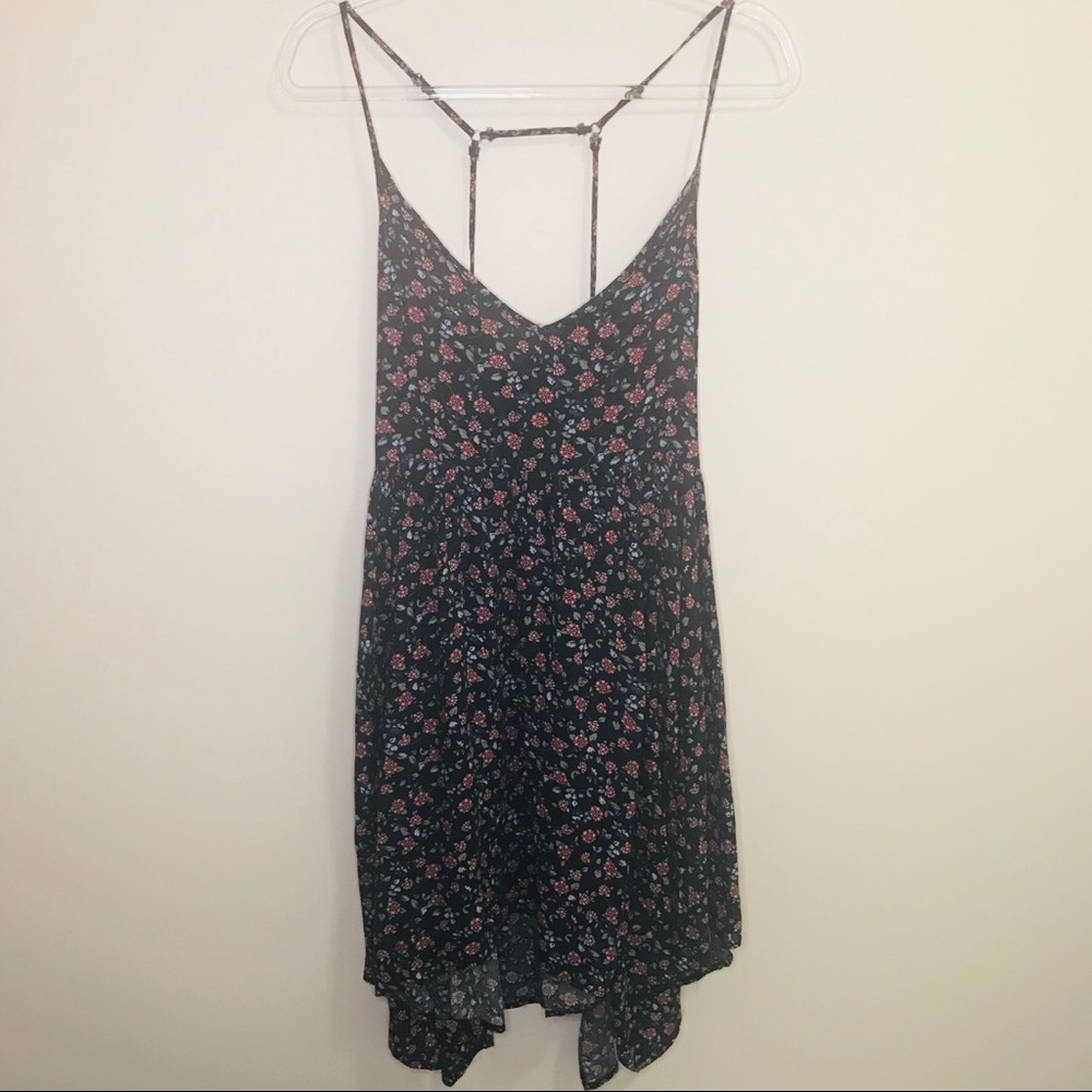 Hollister Navy Pink Floral Babydoll Dress